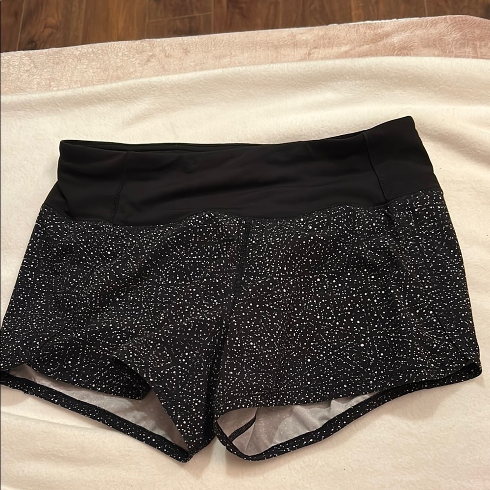 Women's Black Patterned Shorts